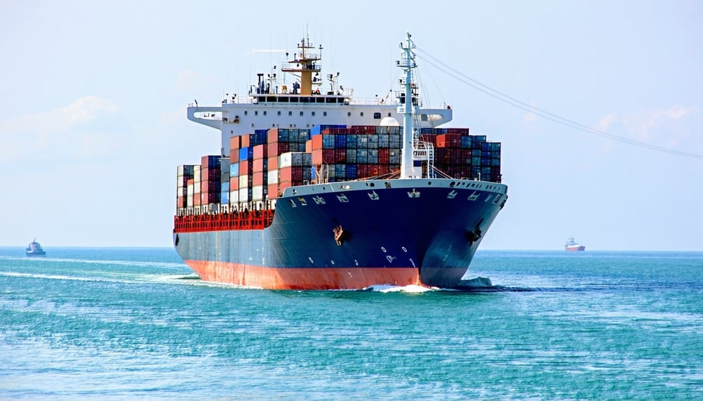 Container ship facilitating international trade